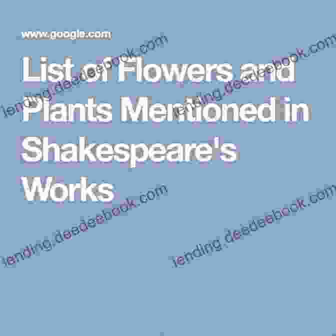 A Collection Of Flowers And Plants Mentioned In Shakespeare's Works, Arranged In A Vase Mr Guilfoyle S Shakespearian Botany