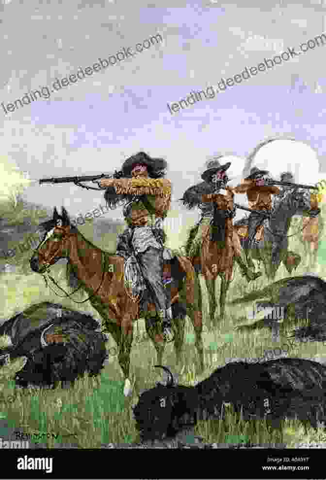A Depiction Of The Buffalo Last Stand On The Oregon Trail, Where A Lone Wagon Train Is Surrounded By A Charging Buffalo Herd. The Buffalo S Last Stand (Retta Barre S Oregon Trail 2)