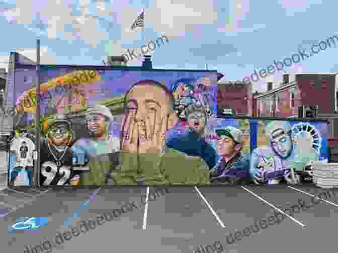 A Mural Of Mac Miller, Painted On A Wall In Pittsburgh, Featuring A Colorful Portrait Of The Rapper With Headphones And A Thoughtful Expression. The Of Mac: Remembering Mac Miller