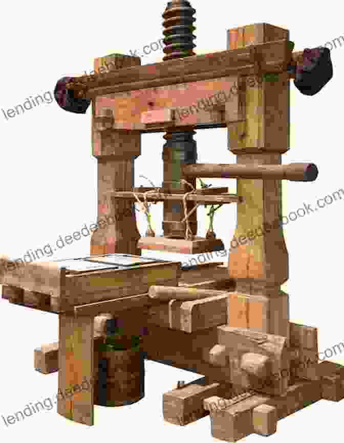 A Wooden Printing Press From The 15th Century, Used For The Mass Production Of Printed Materials A History Of Communication Technology
