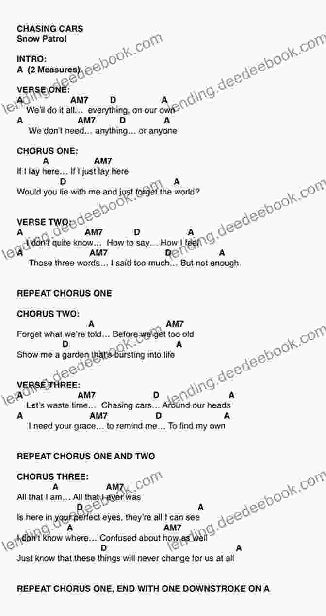 Chasing Cars Ukulele Chords And Lyrics 2 And 3 Chord Ukulele Songs: 30 Popular Beginner Songs