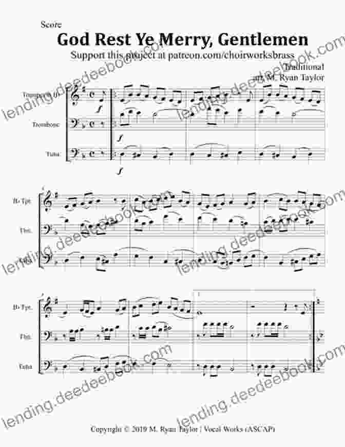 God Rest Ye Merry, Gentlemen Fingering Chart For Tuba 20 Easy Christmas Carols For Beginners Tuba 1: Big Note Sheet Music With Lettered Noteheads