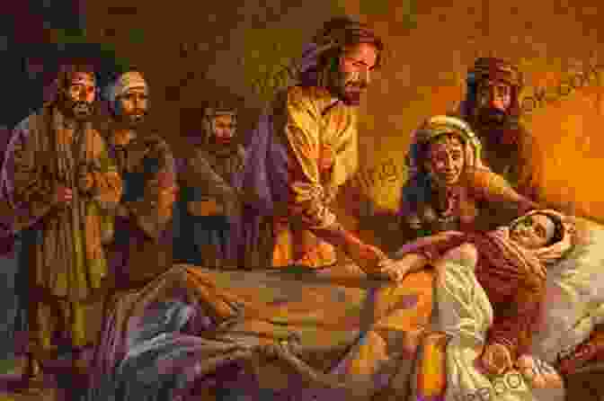 Jesus Takes The Hand Of Jairus' Lifeless Daughter And Utters Words Of Healing, Raising Her From The Dead. Jairus S Girl (The Young Testament 2)