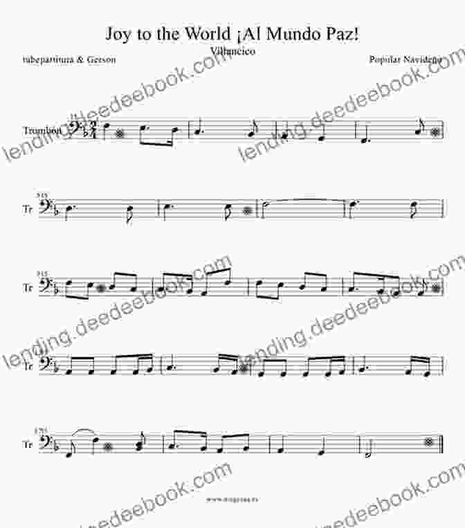 Joy To The World Sheet Music For Trombone 20 Easy Christmas Carols For Beginners Trombone 2: Big Note Sheet Music With Lettered Noteheads