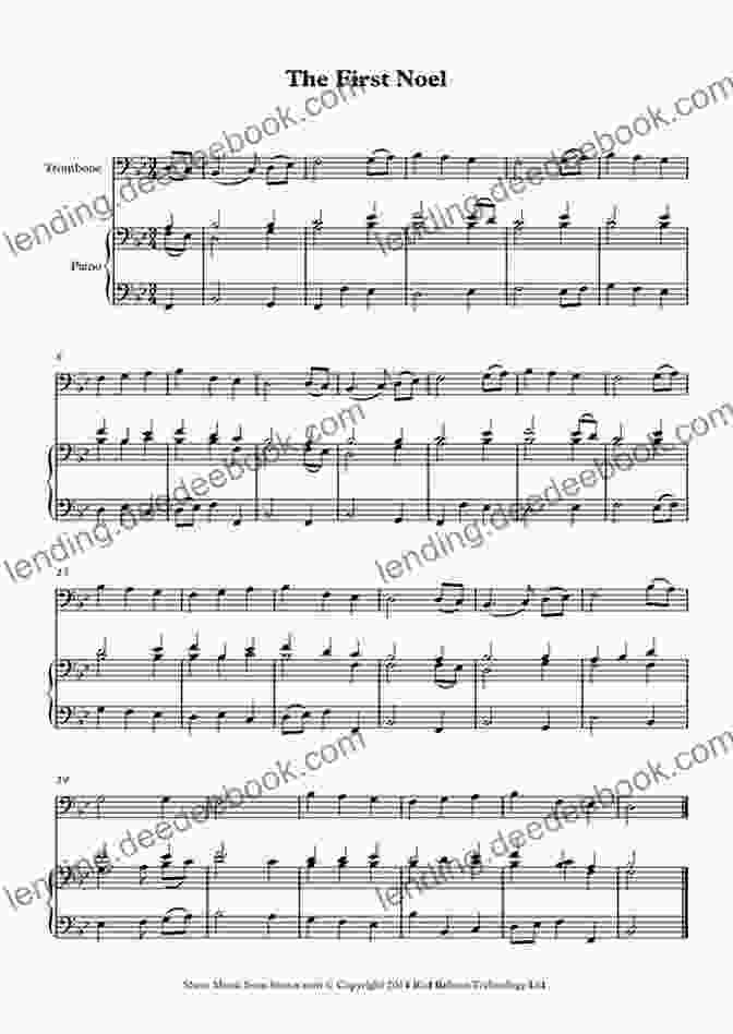 The First Noel Sheet Music For Trombone 20 Easy Christmas Carols For Beginners Trombone 2: Big Note Sheet Music With Lettered Noteheads