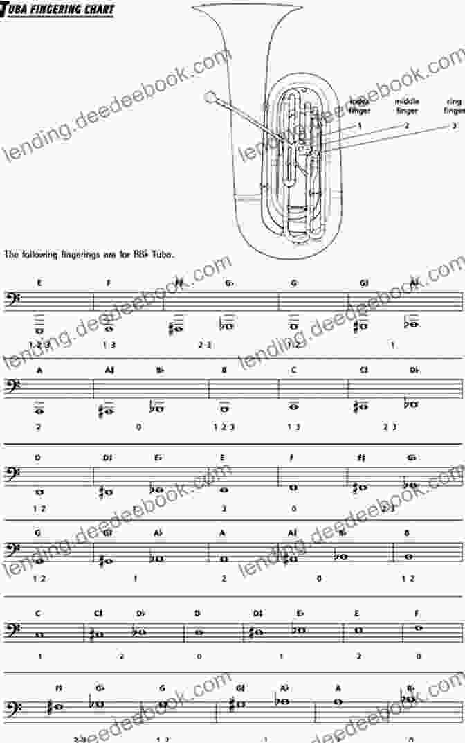 The Shepherd's Carol Fingering Chart For Tuba 20 Easy Christmas Carols For Beginners Tuba 1: Big Note Sheet Music With Lettered Noteheads