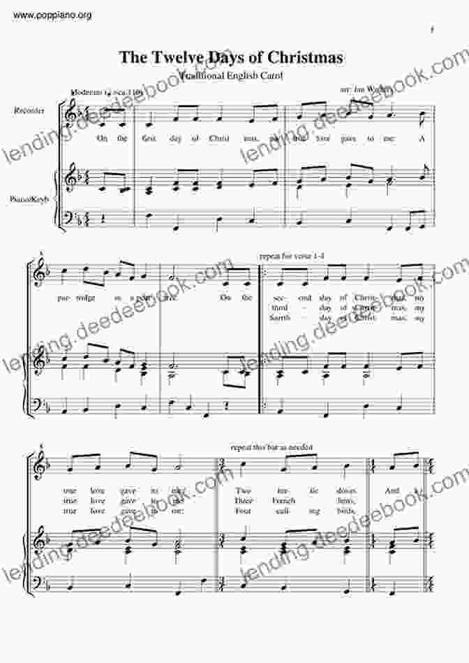 The Twelve Days Of Christmas Traditional Christmas Carol Arranged For Tuba 20 Traditional Christmas Carols For Tuba 2: Easy Key For Beginners