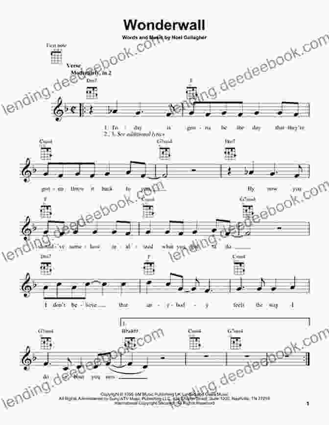 Wonderwall Ukulele Chords And Lyrics 2 And 3 Chord Ukulele Songs: 30 Popular Beginner Songs